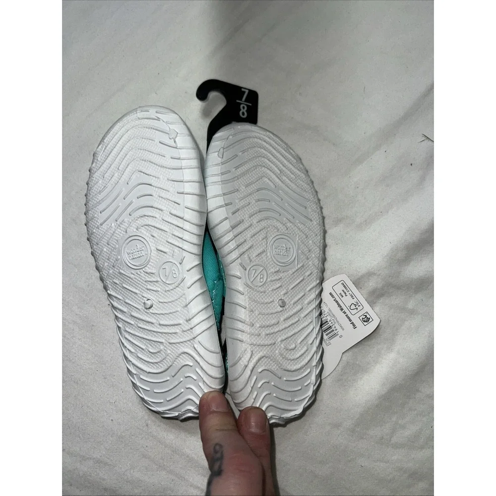 WONDER NATION Toddler Girls Kids Size 7-8 Water Shoes Mesh • Mint